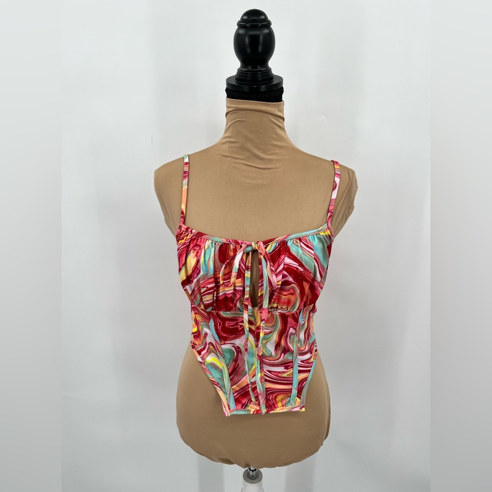 Women’s Multicolor Marble-Print Camisole Top